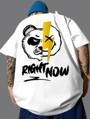 TEEMEX Printed Men Round Neck White T-Shirt