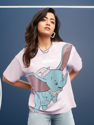 BEWAKOOF Graphic Print Women Round Neck Pink T-Shirt