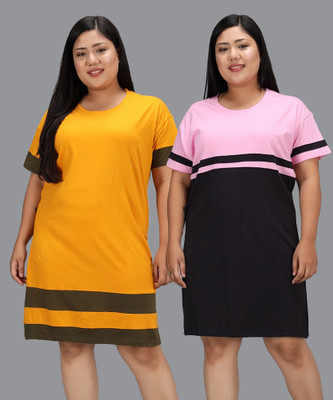DreamBe Self Design Women Round Neck Multicolor T-Shirt