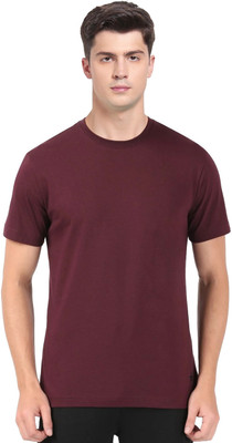 JOCKEY Solid Men Round Neck Maroon T-Shirt
