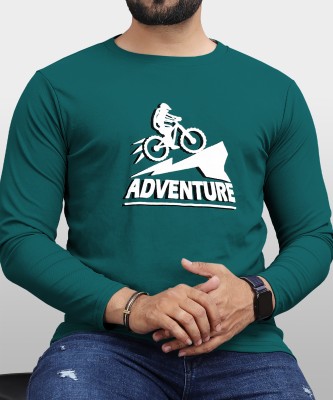 VeBNoR Typography Men Round Neck Green T-Shirt