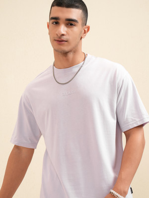 HIGHLANDER Printed Men Round Neck Purple T-Shirt