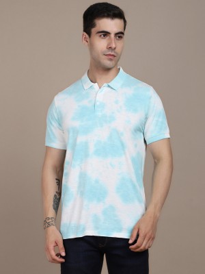 Dennis Lingo Tie & Dye Men Polo Neck Green T-Shirt