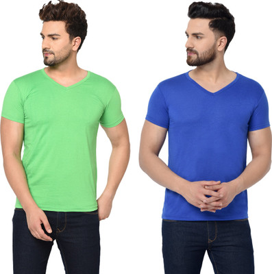 Adorbs Trend Solid Men V Neck Multicolor T-Shirt