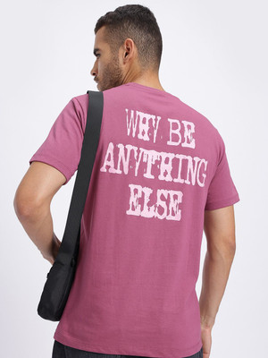 Glitchez Printed Men Round Neck Purple T-Shirt