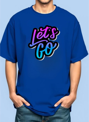 goodsign Graphic Print Men Round Neck Blue T-Shirt