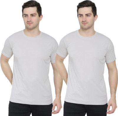 YUALIN CREATION Solid Men Crew Neck Multicolor T-Shirt