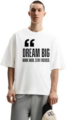 fashnobic Typography Men Round Neck White T-Shirt