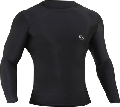 Sportinger Solid Men Round Neck Black T-Shirt
