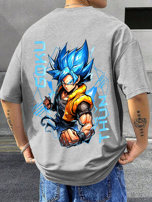 TeeBrozz Graphic Print Men Round Neck Grey T-Shirt