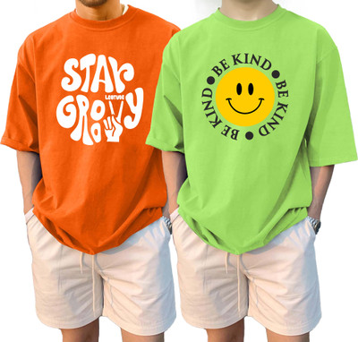 Leotude Printed Men Round Neck Multicolor T-Shirt