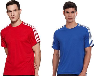 orxx Striped Men Round Neck Red, Blue T-Shirt