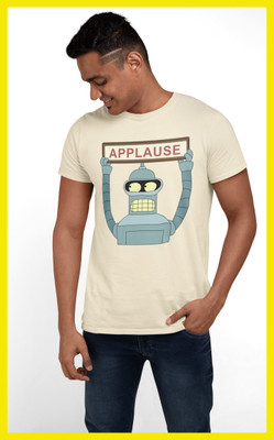 Streetfluencer Graphic Print Men Round Neck Beige T-Shirt