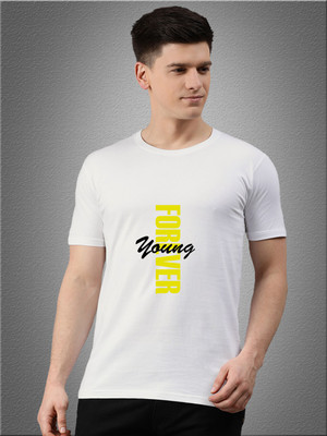 UNSULLY Printed Men Round Neck White T-Shirt