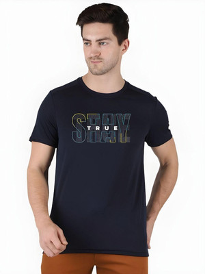 SZN Graphic Print Men Round Neck Dark Blue T-Shirt