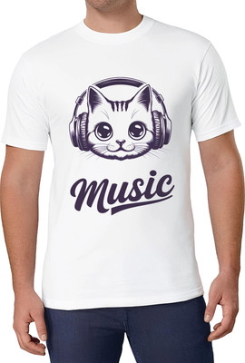 Binayak Printed Men Round Neck White T-Shirt