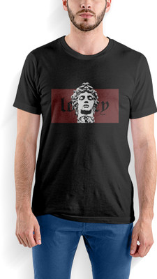gaffa Printed Men Round Neck Black T-Shirt
