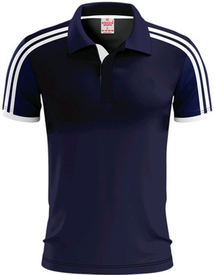 click n buy Striped Men Polo Neck Multicolor T-Shirt