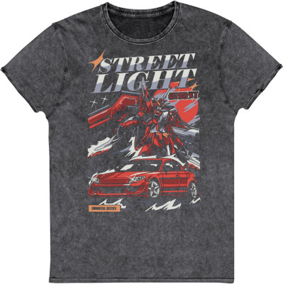 poppshop Graphic Print, Washed Men Crew Neck Grey T-Shirt