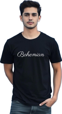 DixitCraftCo Graphic Print Men Round Neck Black T-Shirt