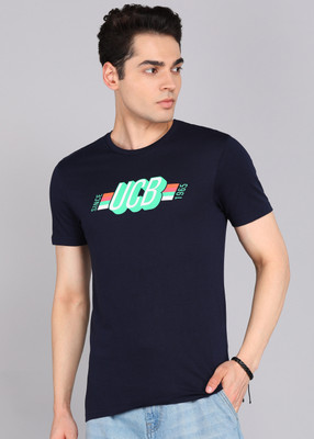 United Colors of Benetton Printed Men Round Neck Dark Blue T-Shirt