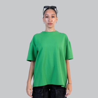 DOGMAN Solid Women Round Neck Green T-Shirt