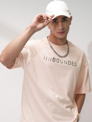 HIGHLANDER Printed Men Round Neck Orange T-Shirt
