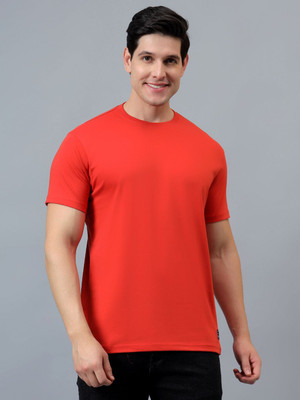 CANTABIL Solid Men Round Neck Red T-Shirt