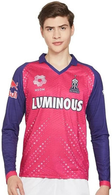 playR Printed Men Polo Neck Pink T-Shirt
