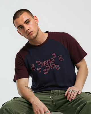 METRONAUT Typography Men Round Neck Navy Blue T-Shirt