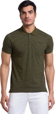 PARX Printed Men Polo Neck Green T-Shirt