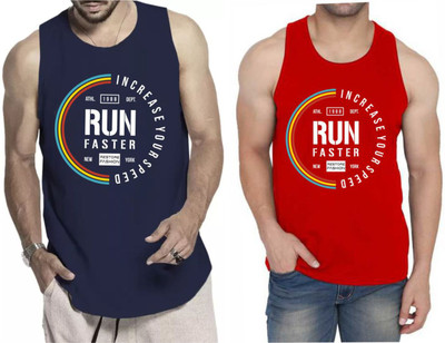 Restore Printed Men Round Neck Blue, Red, Multicolor T-Shirt