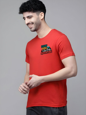 SZN Graphic Print Men Round Neck Red T-Shirt