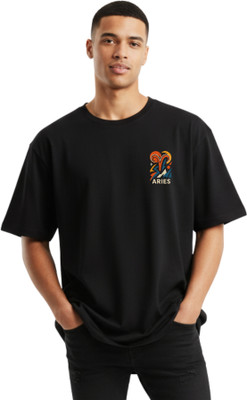 De Outfitz Graphic Print, Typography Men Crew Neck Black T-Shirt