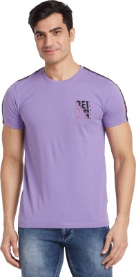 BEING HUMAN Printed Men Crew Neck Purple T-Shirt