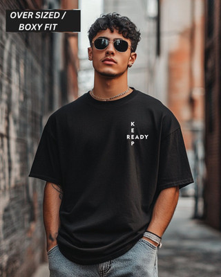 UrGear Printed Men Round Neck Black T-Shirt