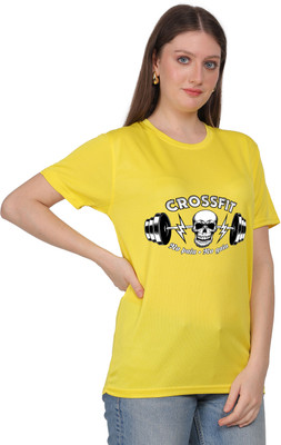 neeraj internationals Printed Women Round Neck Yellow T-Shirt