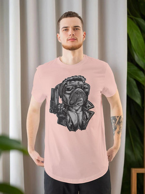 Moda Rapido Printed Men Round Neck Pink T-Shirt