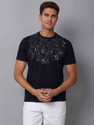 CANTABIL Typography Men Round Neck Dark Blue T-Shirt