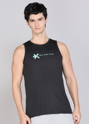 HRX by Hrithik Roshan Graphic Print Men Round Neck Black T-Shirt