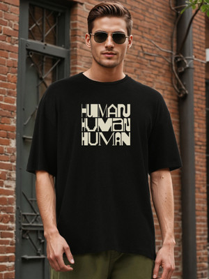 Bene Kleed Typography Men Crew Neck Black T-Shirt