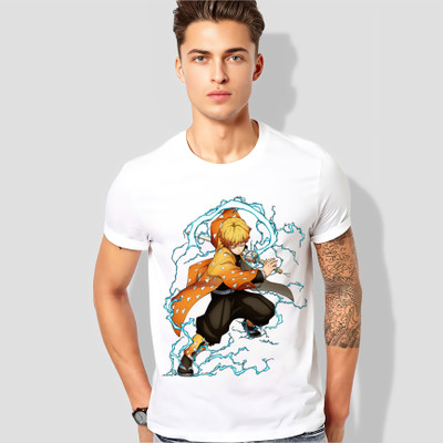 Wayup Printed Men Round Neck White T-Shirt