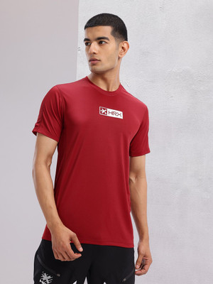 HRX by Hrithik Roshan Printed Men Round Neck Maroon T-Shirt