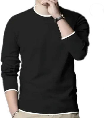 YahwehNissiYNBB Solid Men Round Neck Black T-Shirt