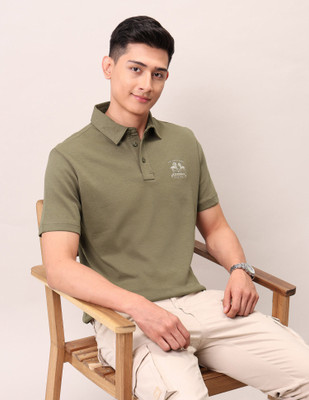 U.S. Polo Assn. Denim Co. Printed Men Polo Neck Brown T-Shirt