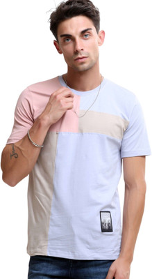 Estilocus Solid Men Round Neck Blue T-Shirt