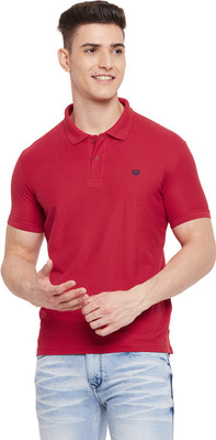 DUKE Solid Men Polo Neck Red T-Shirt