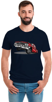 SmarTee Street Printed Men Round Neck Blue T-Shirt