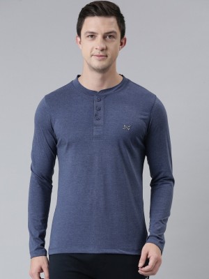 Force NXT Solid Men Round Neck Dark Blue T-Shirt