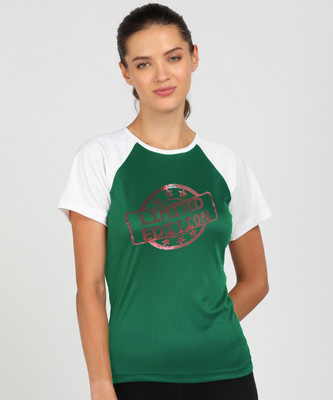 Shashvi Fashion Printed Women Round Neck Green, White T-Shirt